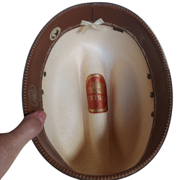 Stetson Natural Cream Gunslinger Style 10X Straw Western Hat Unisex - Picture 15 of 16